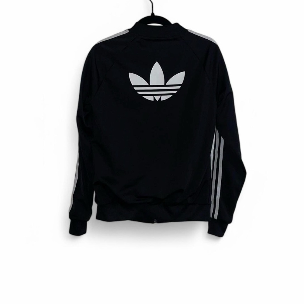 Black Adidas zip-up track/bomber jacket in size small - Picture 3 of 4